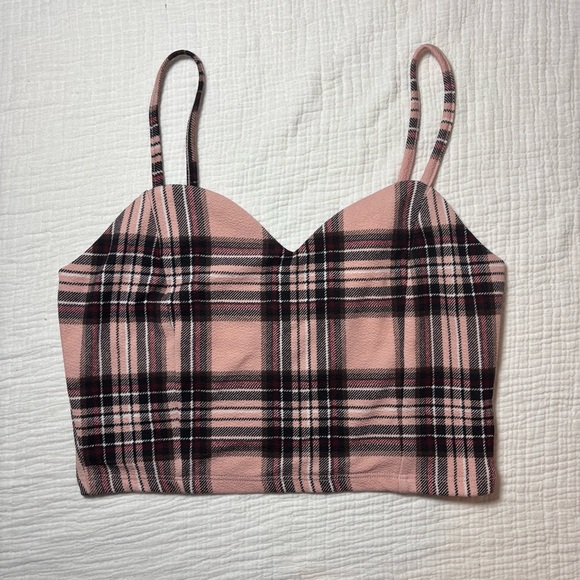 Almost Famous Pink and Black Plaid Pajama Set - Picture 5 of 7